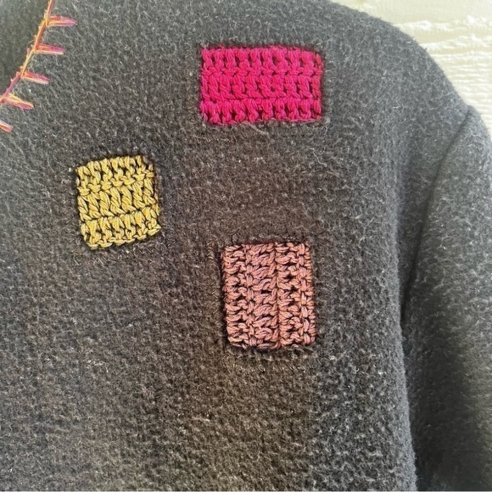 Christopher & Banks Women Embroidered Sweater Shacket Multi Black Sz S/M‎ - Picture 4 of 11